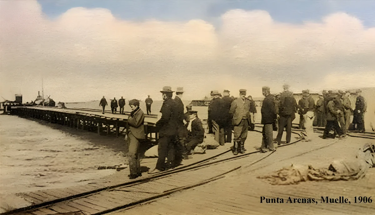 Muelle Loreto Punta Arenas en 1906 — Muelle Loreto — 1906 | Chile de Ayer