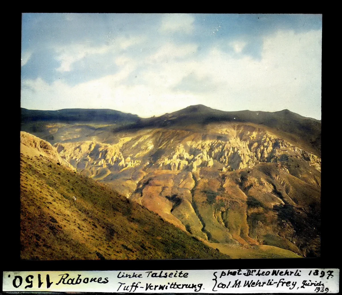 Rabores en Osorno, depósitos minerales blancos y estratificación geológica — aprox. 1897–1940 | Chile de Ayer