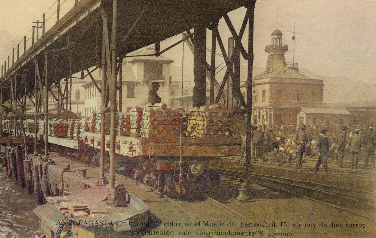 Embarque de cobre en Valparaíso, ca. 1900 — 1900 | Chile de Ayer
