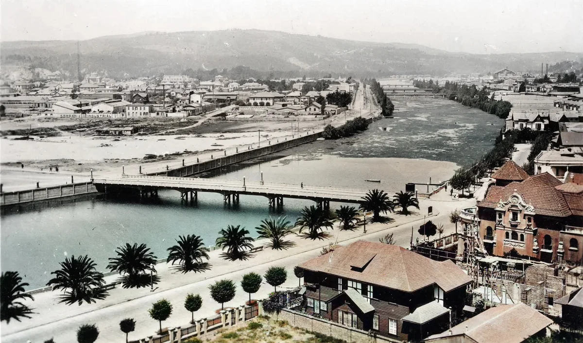Estero Marga Marga ca. 1920 — Avenida La Marina — 1920 | Chile de Ayer