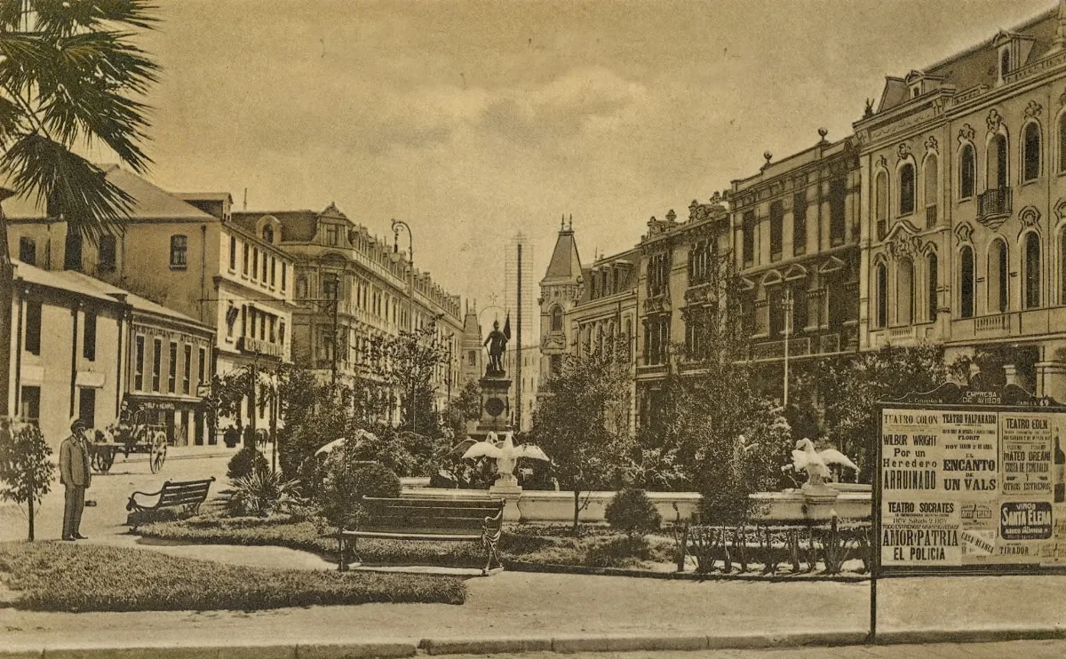 Plazuela de los Bomberos de valparaíso en 1910 — 1910 | Chile de Ayer