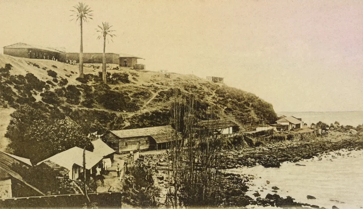 Hotel y casas de pescadores de Concón en 1913 — 1913 | Chile de Ayer
