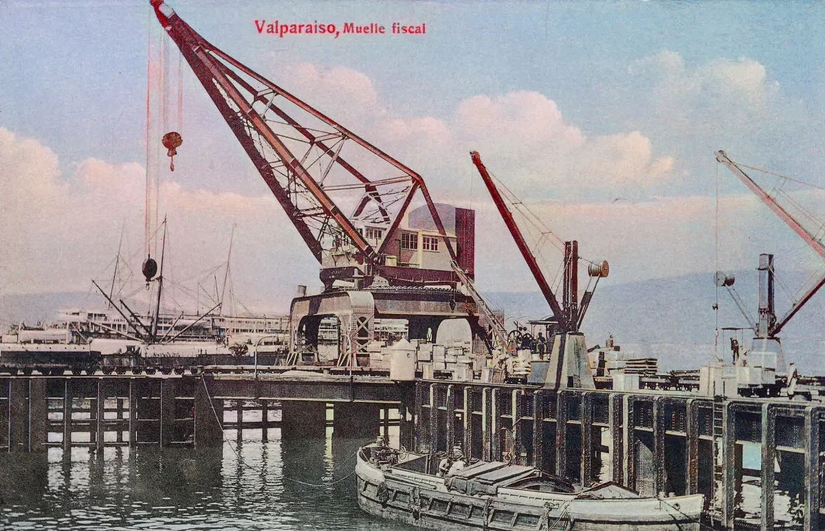 Muelle fiscal de Valparaíso en 1912 — 1912 | Chile de Ayer