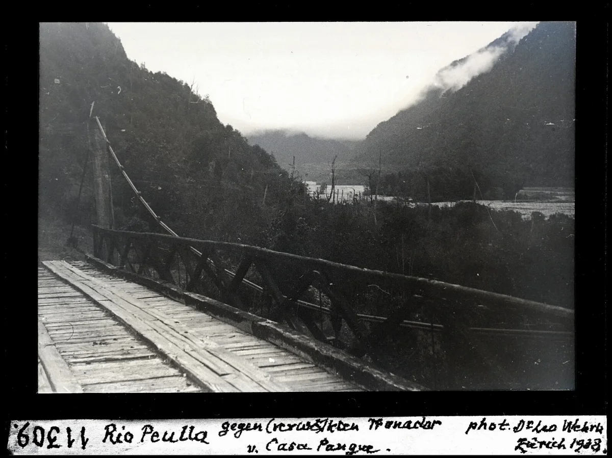 Río Peulla, hacia Casa Pangue — aprox. 1938–1940 | Chile de Ayer