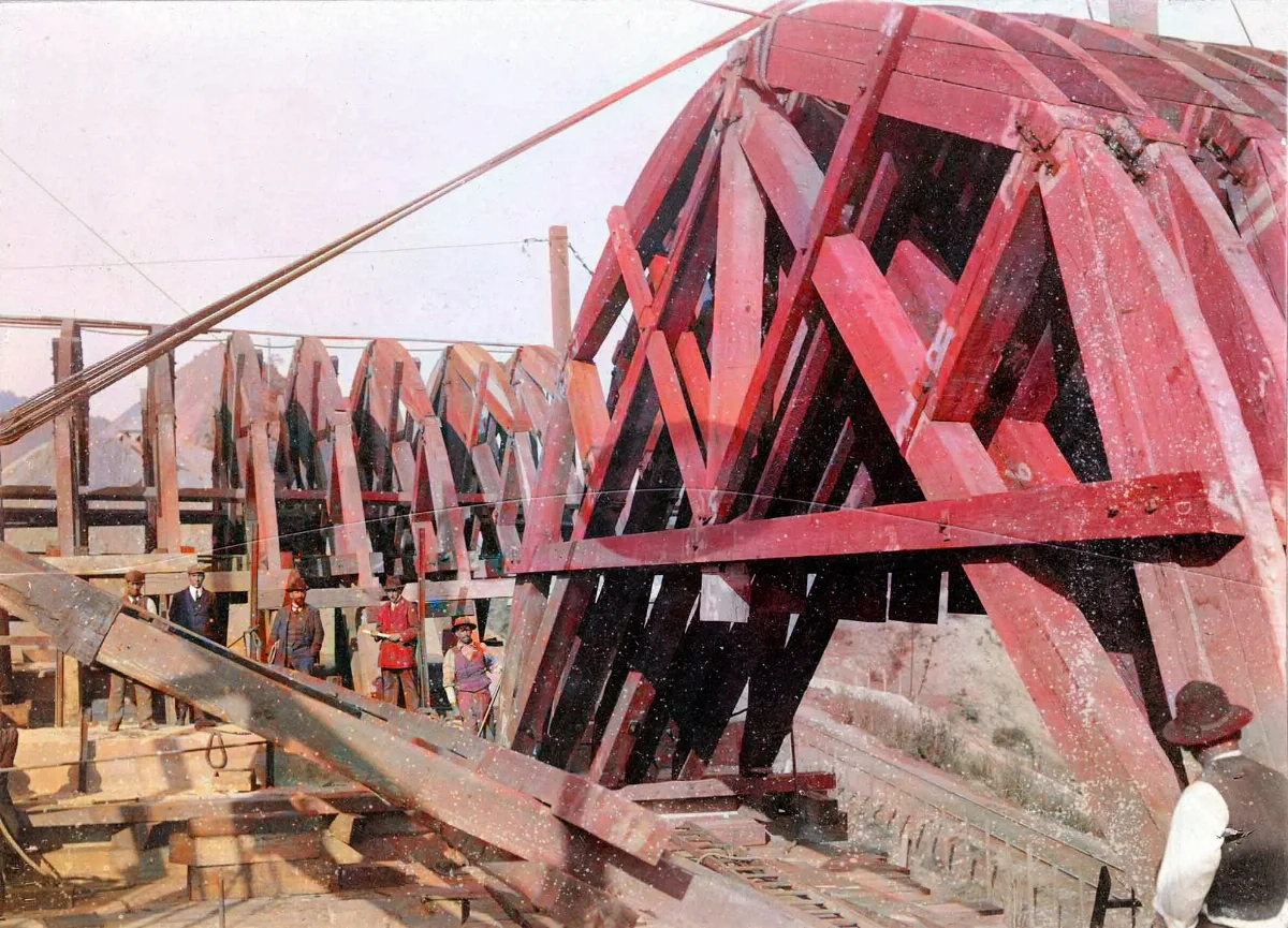 Puente Las Cucharas en 1910 — Puente Las Cucharas — 1910 | Chile de Ayer