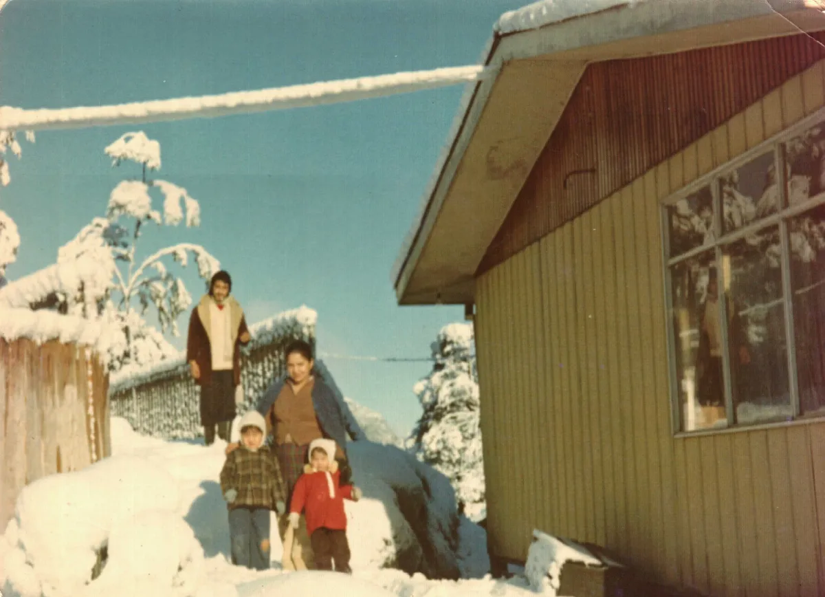 nive en tortel — Caleta Tortel — 1976 | Chile de Ayer
