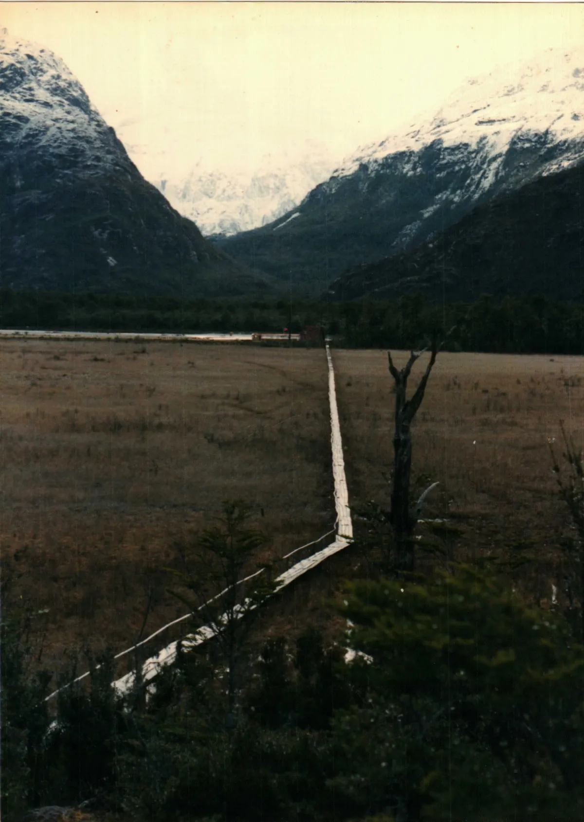 Vista hacia aeródromo — Caleta Tortel — aprox. 1986 | Chile de Ayer
