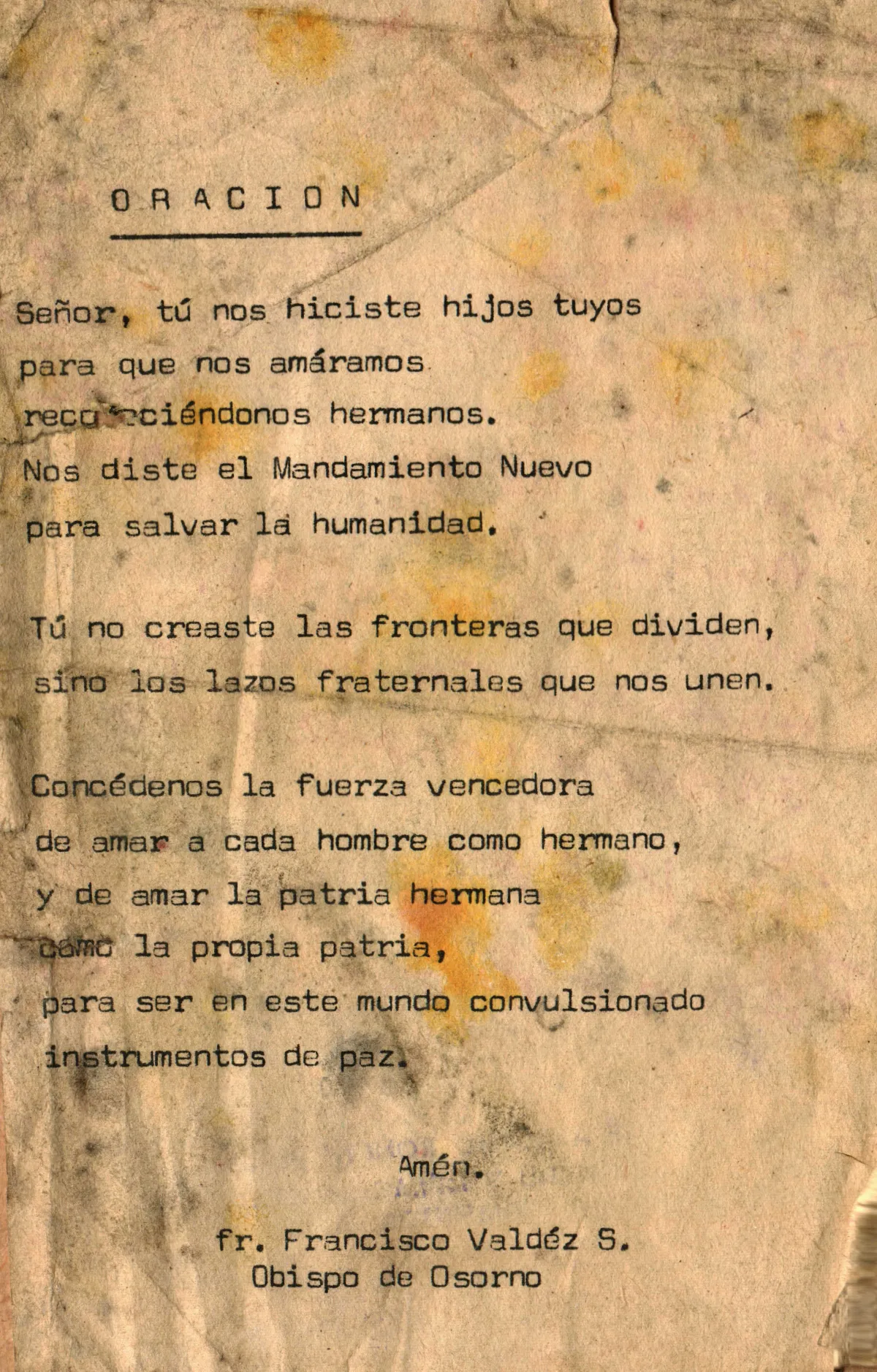 Oracion Cristiana, regalo Padre Ronchi — 1978 | Chile de Ayer