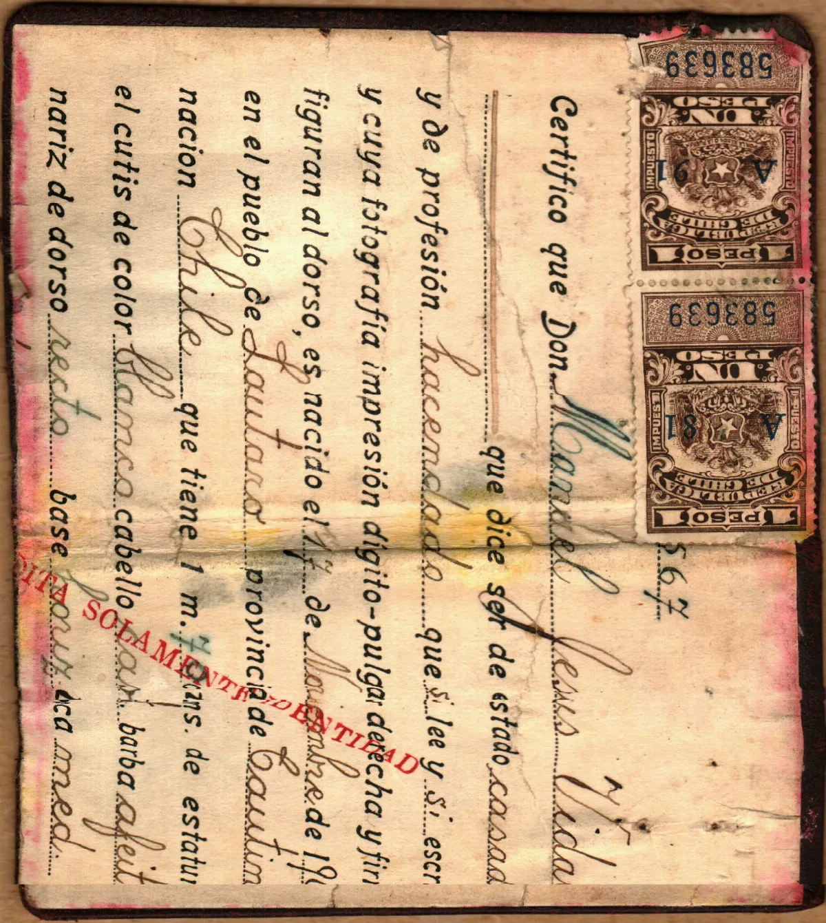 Documentos — aprox. 1939 | Chile de Ayer