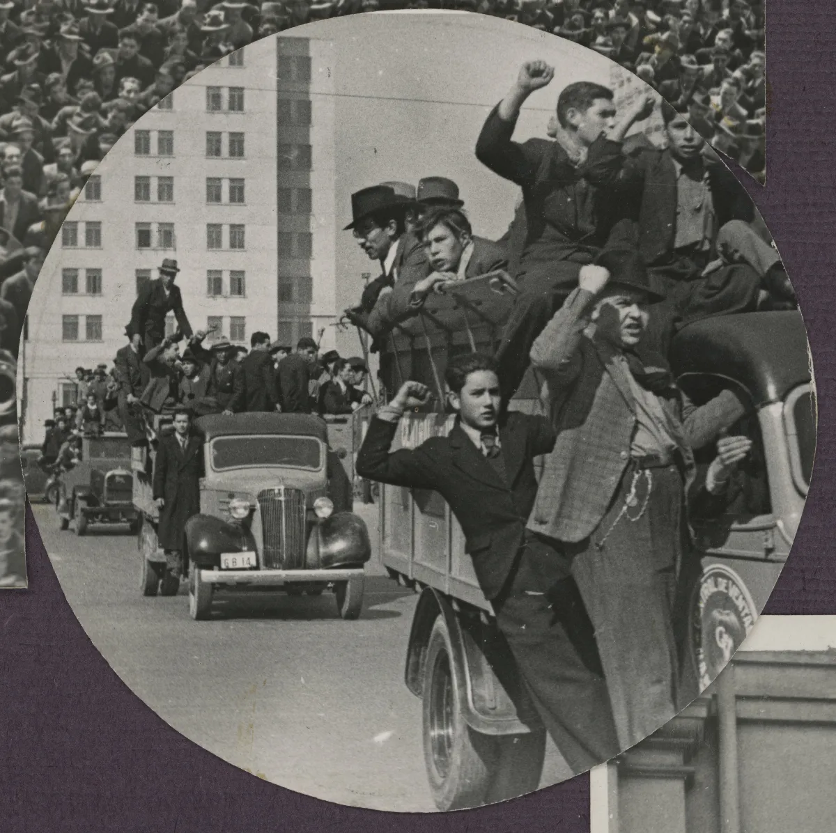 El pueblo de Chile celebrando la asunción al mando del presidente Pedro Aguirre Cerda — Santiago — 1938 | Chile de Ayer