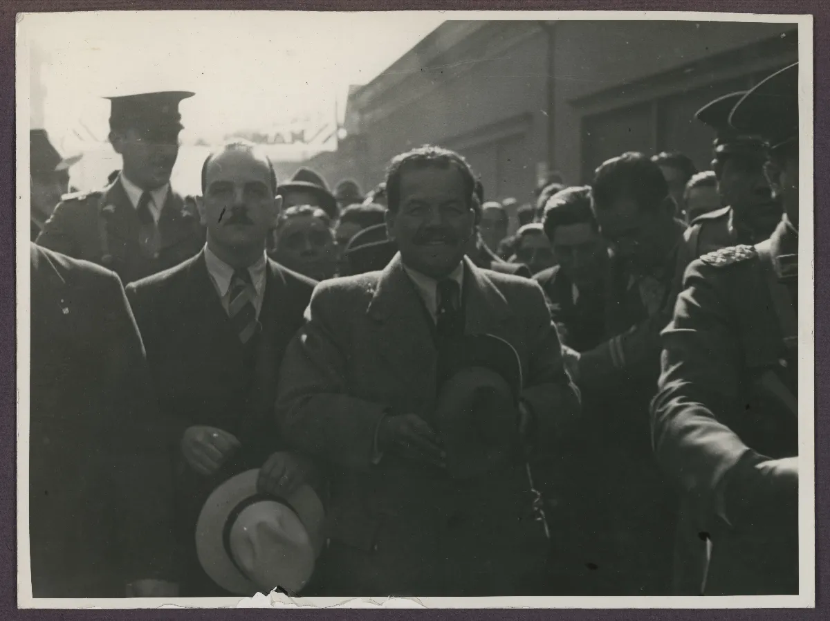 Acto oficial de bienvenida al Presidente en Pitrufquén — Pitrufquén — 1939 | Chile de Ayer