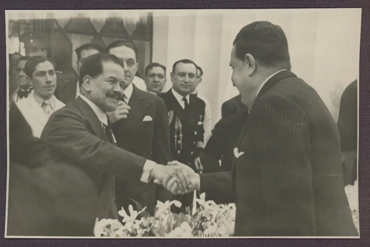 Presidente Pedro Aguirre Cerda en acto de bienvenida oficial — aprox. 1939 | Chile de Ayer