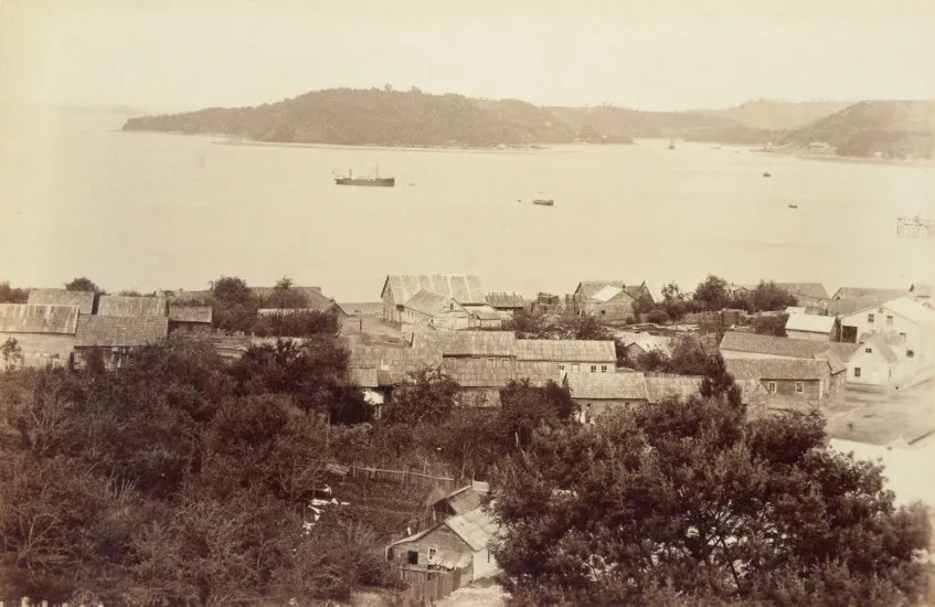 Seno Reloncaví desde Puerto Montt, 1893. — 1893 | Chile de Ayer