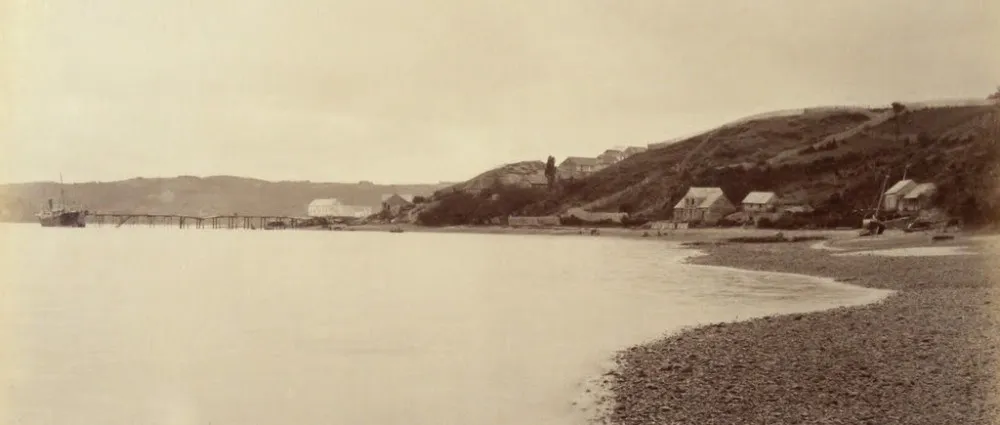 Playa de Castro y Vapor Pudeto 1893. — 1893 | Chile de Ayer