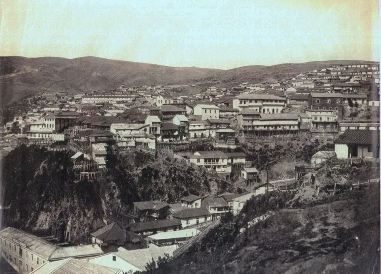 Vista cerros de Valparaiso 1864 — 1864 | Chile de Ayer