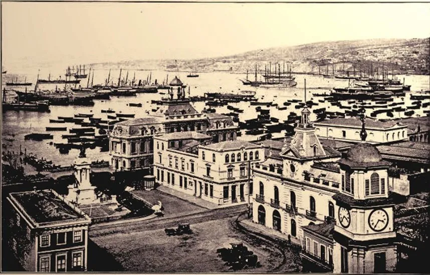 El Puerto de Valparaíso alrededor de 1880 — 1880 | Chile de Ayer