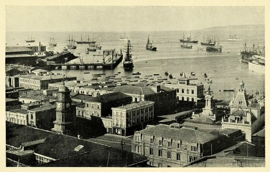 Vista de Valparaíso en el año 1906 — Barrio El Almendral — 1906 | Chile de Ayer
