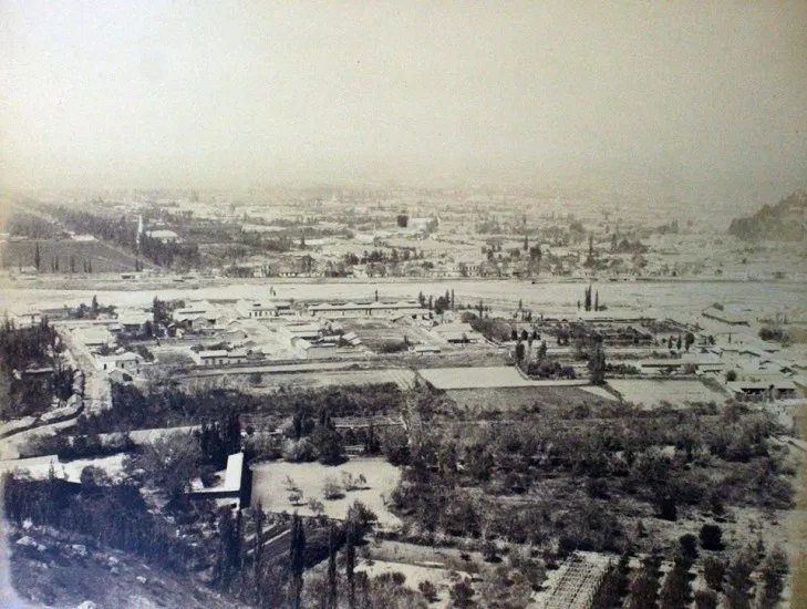 Una vista de Santiago en el año 1883. — 1883 | Chile de Ayer