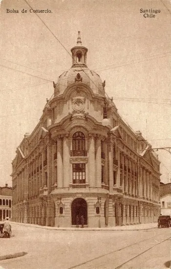 Edificio de la Bolsa de Santiago a principios de el Siglo XX. — 1917 | Chile de Ayer