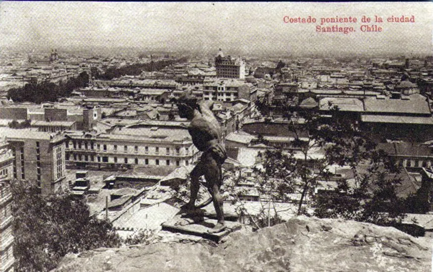 Vista de Santiago hacia el poniente en los años ’20s. — 1920 | Chile de Ayer