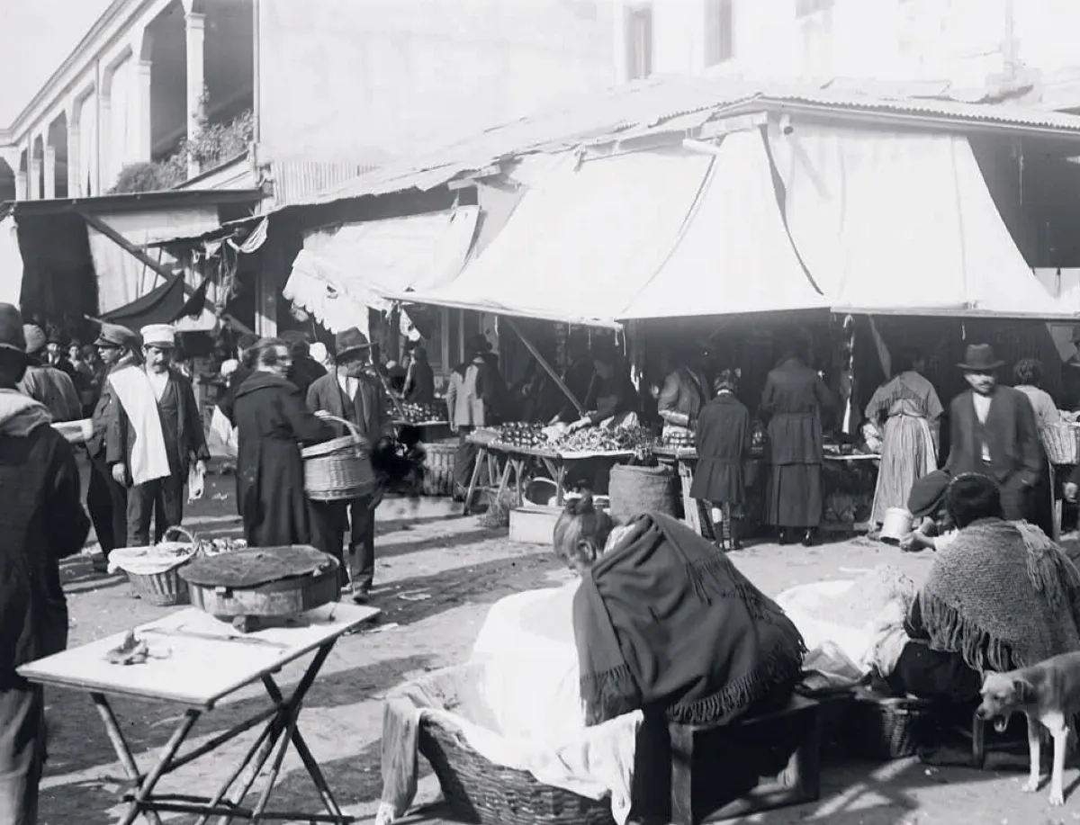 La vega del Mapocho en 1895 — Vega Central — 1895 | Chile de Ayer