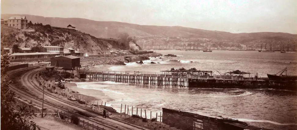 Sector Portales, Valparaíso en 1860 — Sector Portales — 1860 | Chile de Ayer