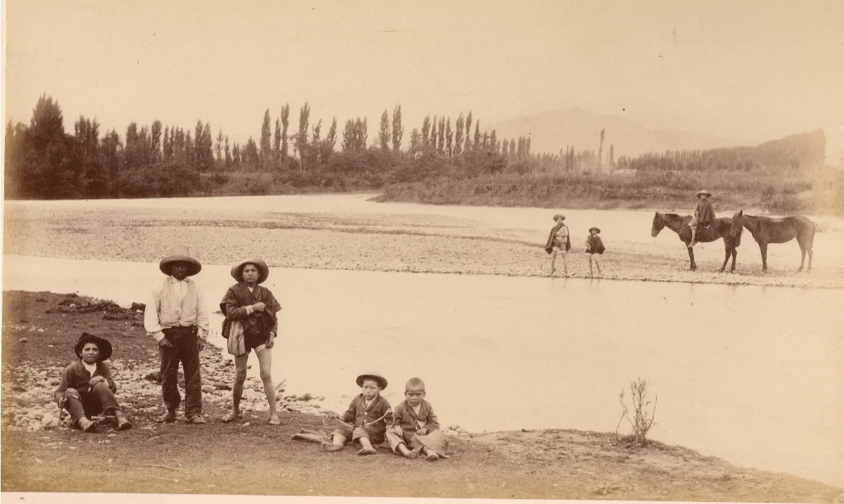 Río Aconcagua y lugareños 1889 — 1889 | Chile de Ayer
