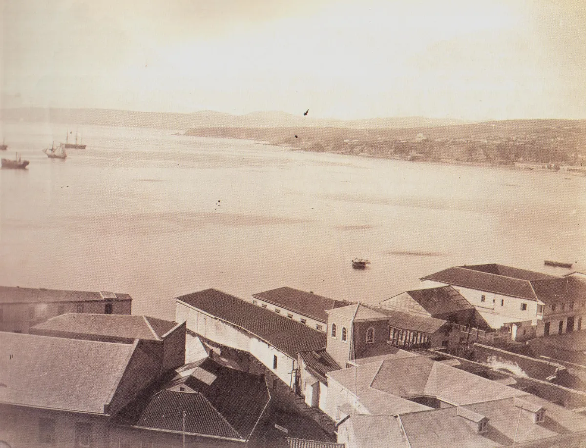 Bahía de Valparaíso en el año 1864 — Bahía de Valparaíso — 1864 | Chile de Ayer