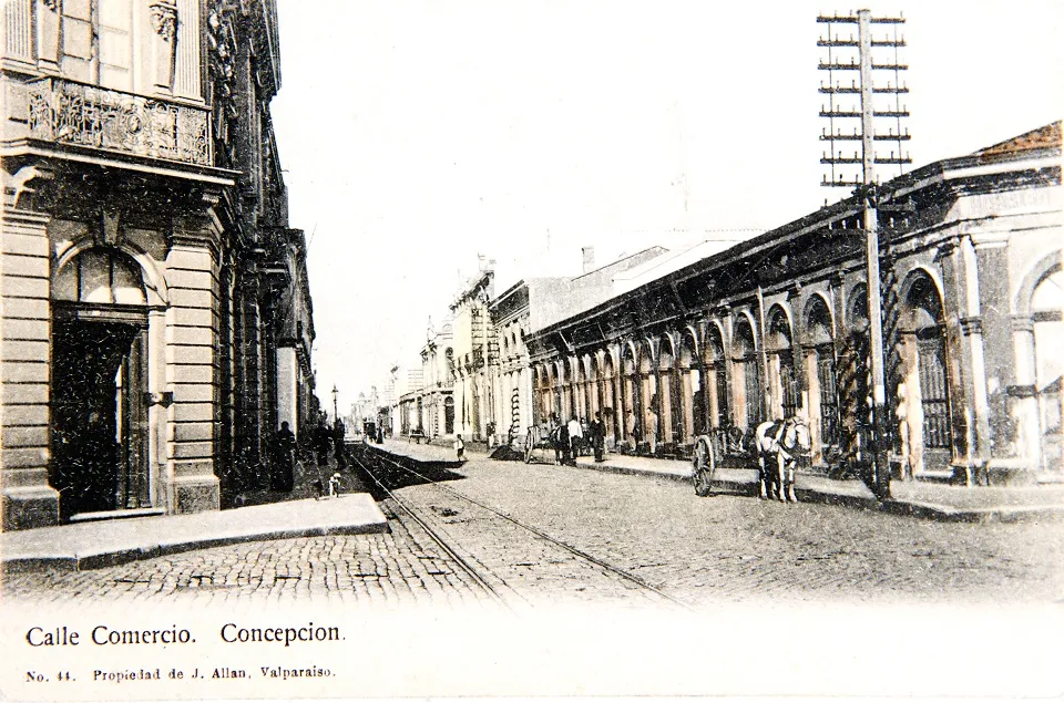 Calle Comercio de Concepción ca. 1910 — Calle Barros Arana — 1910 | Chile de Ayer