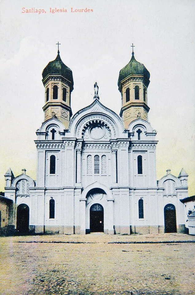 Iglesia de Lourdes, Santiago, ca. 1900 — Iglesia de Lourdes — 1900 | Chile de Ayer