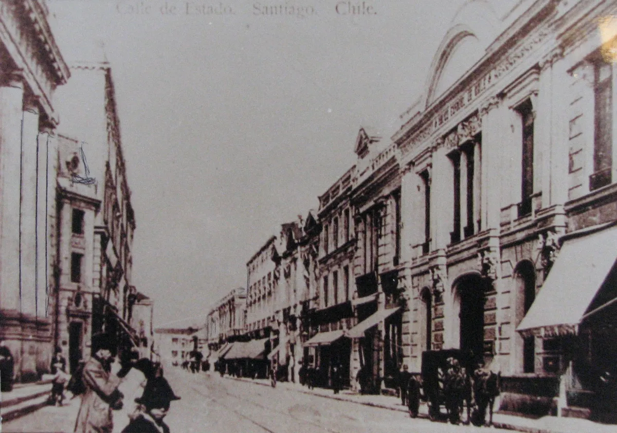 Calle Estado de Santiago en 1895 — Calle Estado — 1895 | Chile de Ayer