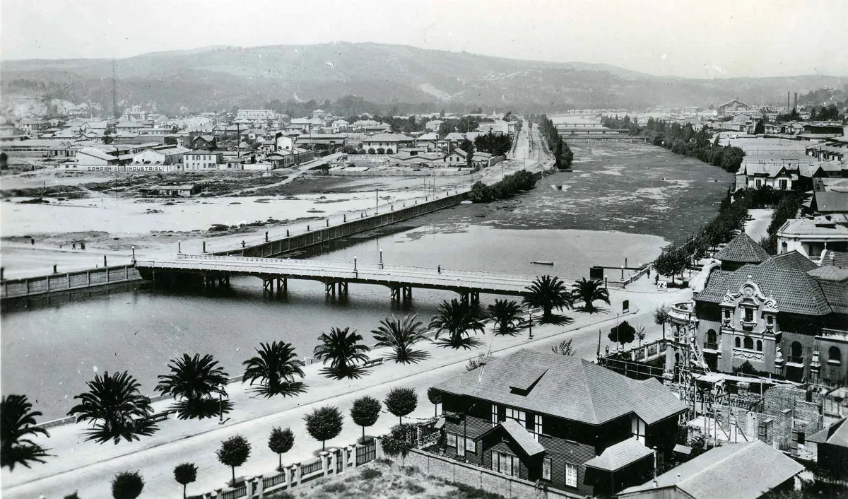 Estero Marga Marga ca. 1920 — Avenida La Marina — 1920 | Chile de Ayer
