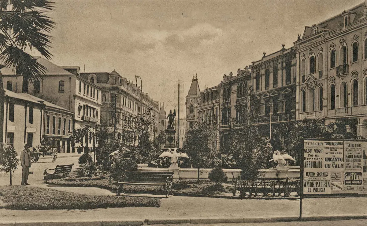 Plazuela de los Bomberos de valparaíso en 1910 — 1910 | Chile de Ayer