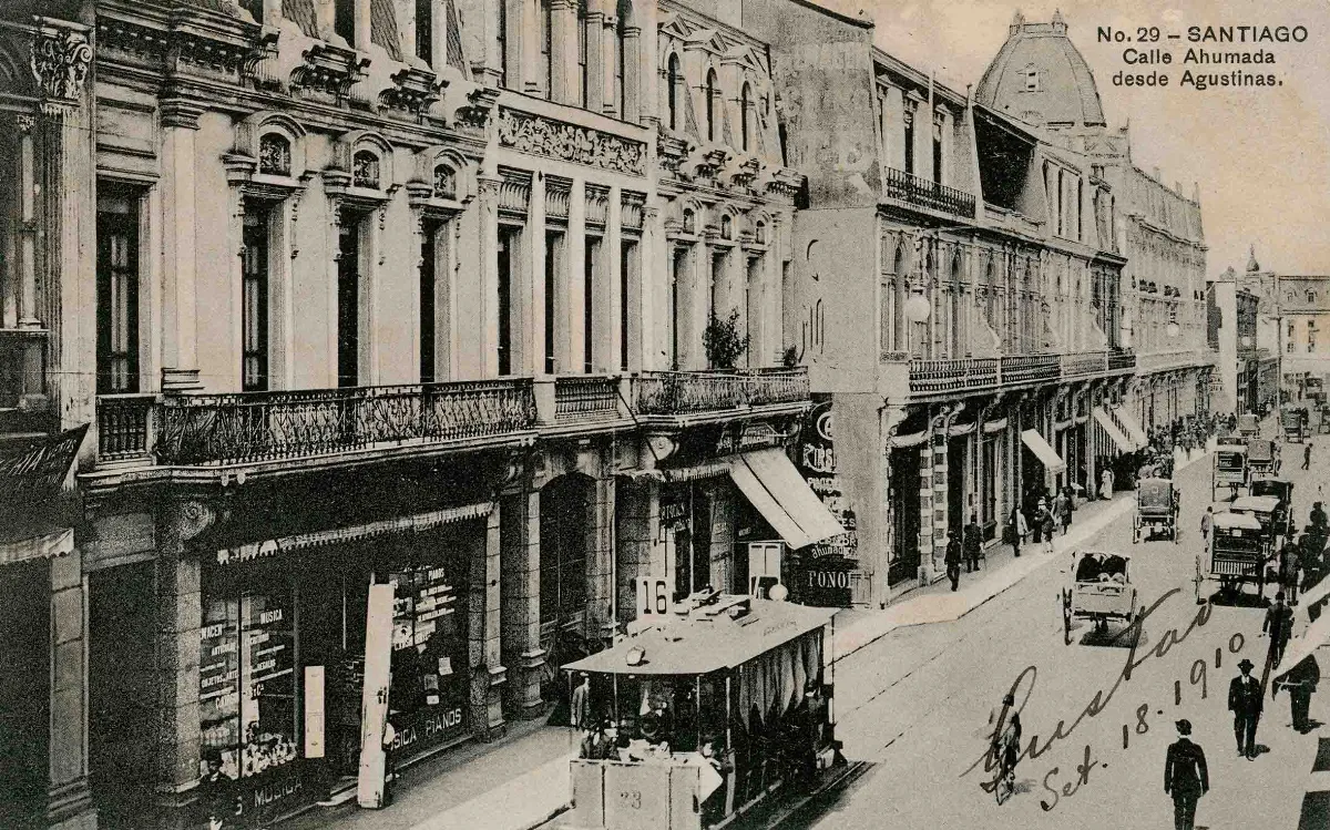 Calle Ahumada desde Agustinas en 1910 — Calle Ahumada — 1910 | Chile de Ayer