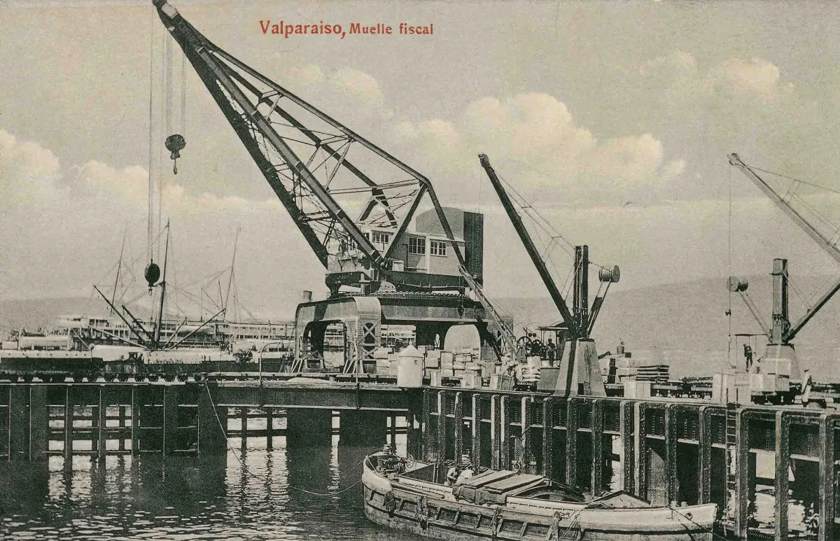 Muelle fiscal de Valparaíso en 1912 — 1912 | Chile de Ayer