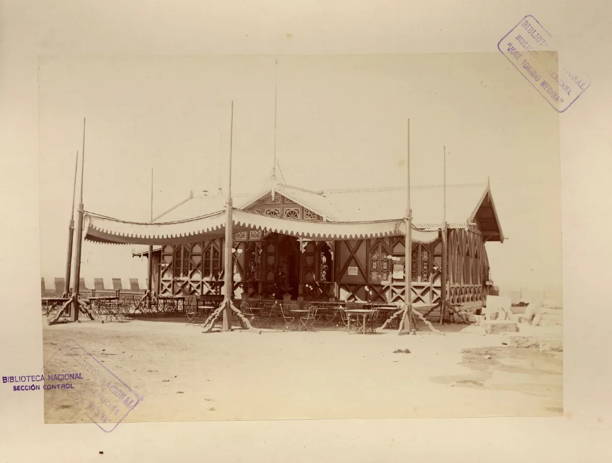 El restaurant, Cerro Santa Lucía, 1874 — 1874 | Chile de Ayer