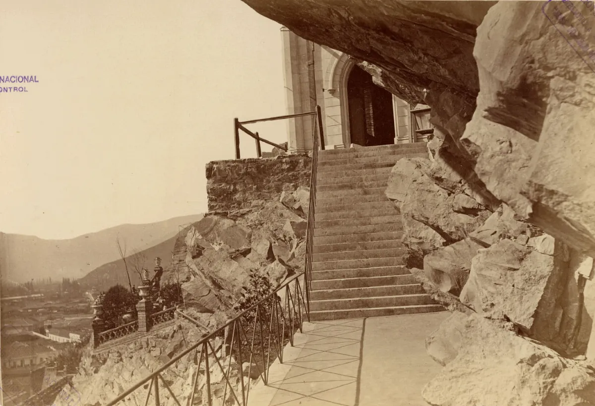 Portico de la Ermita, Cerro Santa Lucía, 1874 — 1874 | Chile de Ayer