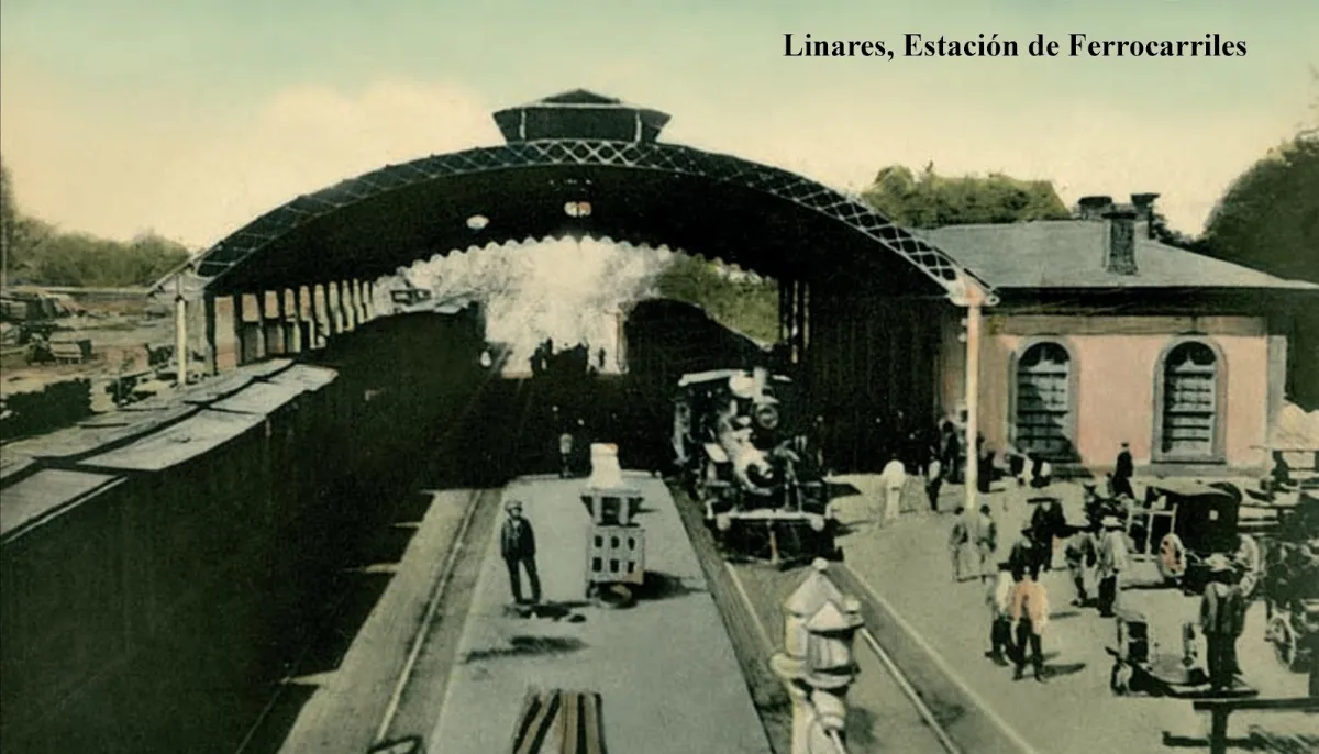 Estación de ferrocarriles de Linares en 1915 — Estación de Ferrocarriles de Linares — 1915 | Chile de Ayer