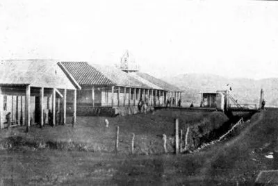 Recinto del Fuerte Collipulli y Puente Levadizo. — Fuerte de Collipulli — 1867 | Chile de Ayer