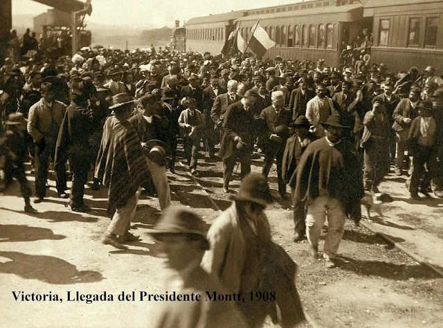 Llegada del Presidente Montt, 1908 — Victoria — 1908 | Chile de Ayer