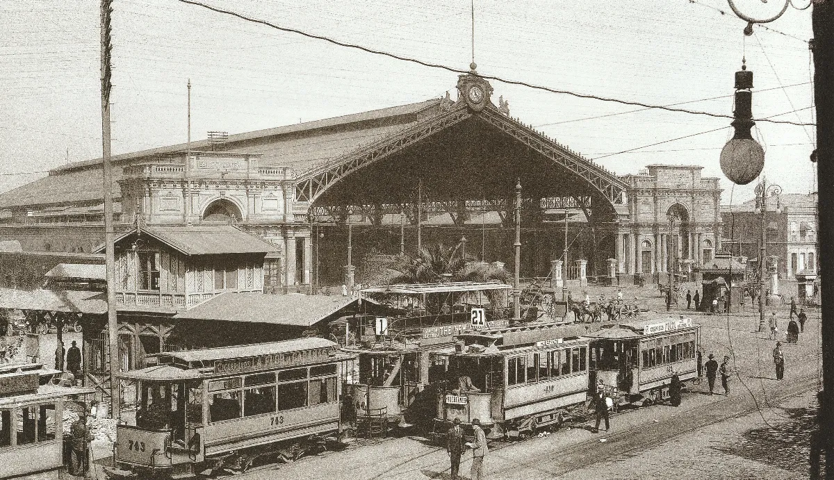 Estación Central y Plaza Argentina en 1920 — 1920 | Chile de Ayer