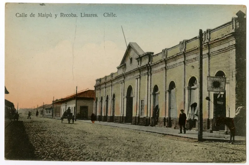 Calle de Maipù y Recoba, 1912 — Calle Maipú con Recoba — 1912 | Chile de Ayer