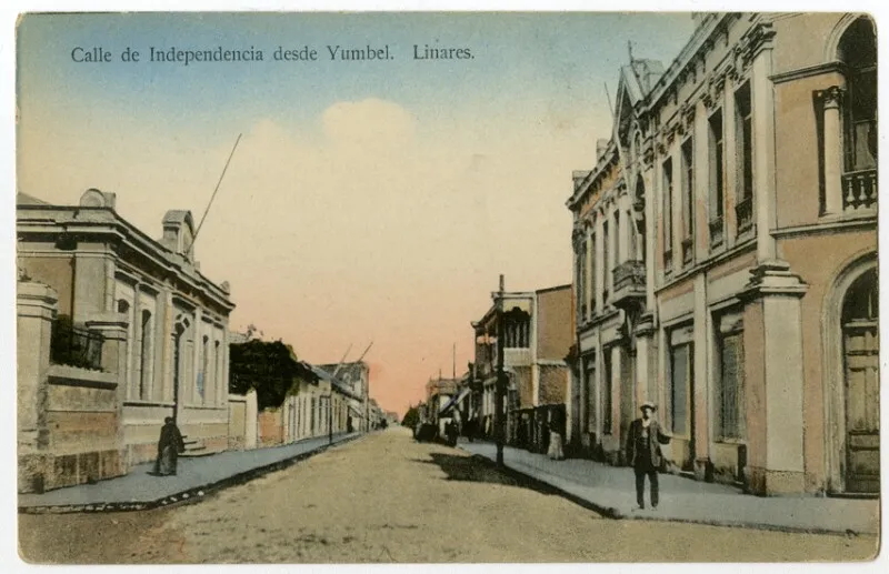 Calle de Independencia desde Yumbel, 1912 — Calle Independencia con Yumbel — 1912 | Chile de Ayer