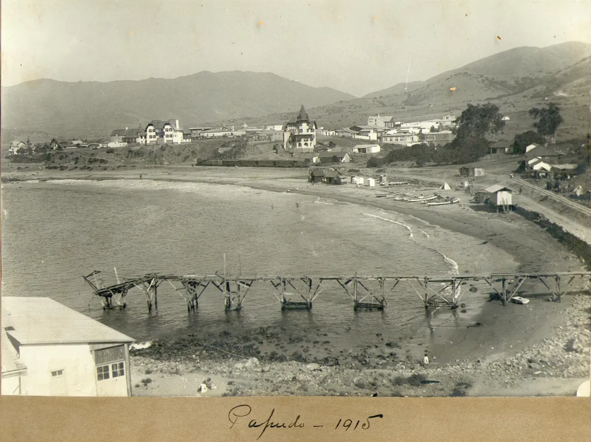 Panorámica de Papudo en 1915 — Bahía de Papudo — 1915 | Chile de Ayer