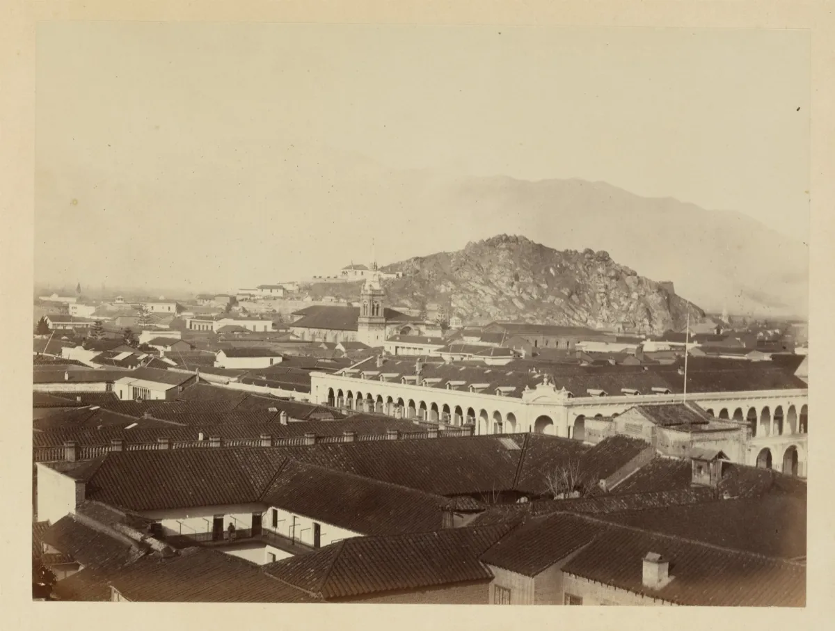 Santiago y Cerro Santa Lucía, ca. 1868 — 1865 | Chile de Ayer