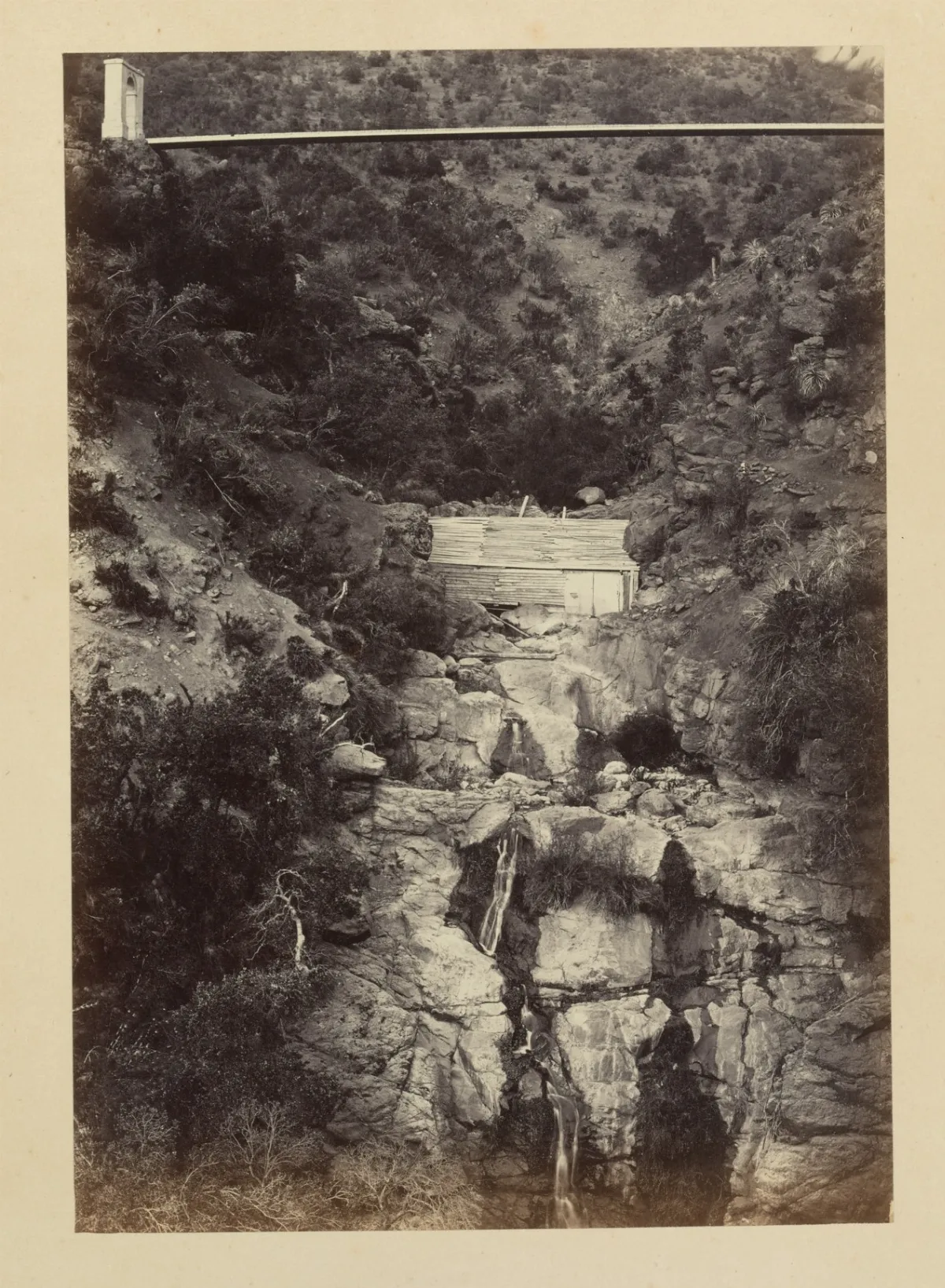 Puente sobre un río, Machalí, 1868 — 1865 | Chile de Ayer