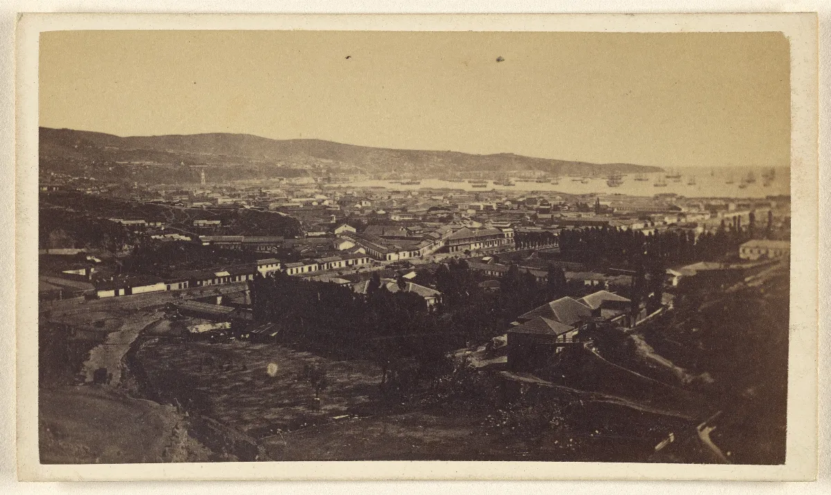 Vista general de Valparaíso, 1860 — 1860 | Chile de Ayer