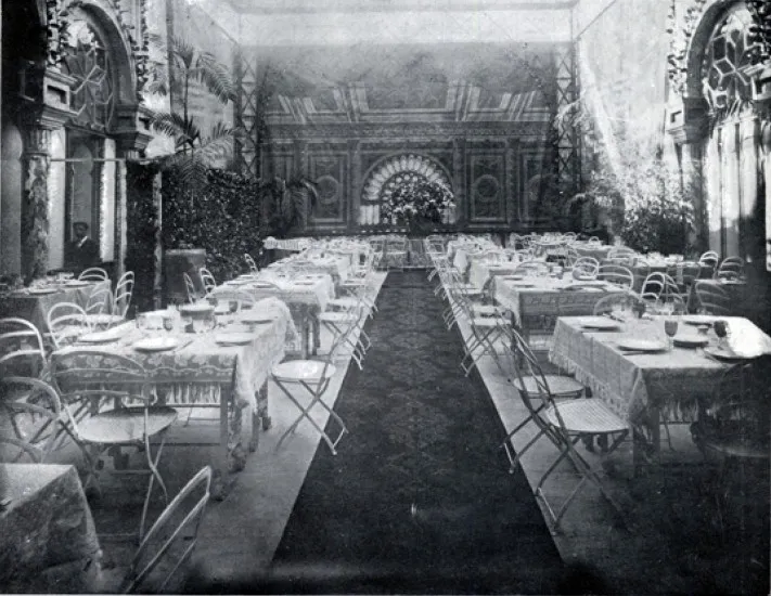 Comedor construido para la fiesta Concha Cazzotte en 1912 — 1912 | Chile de Ayer