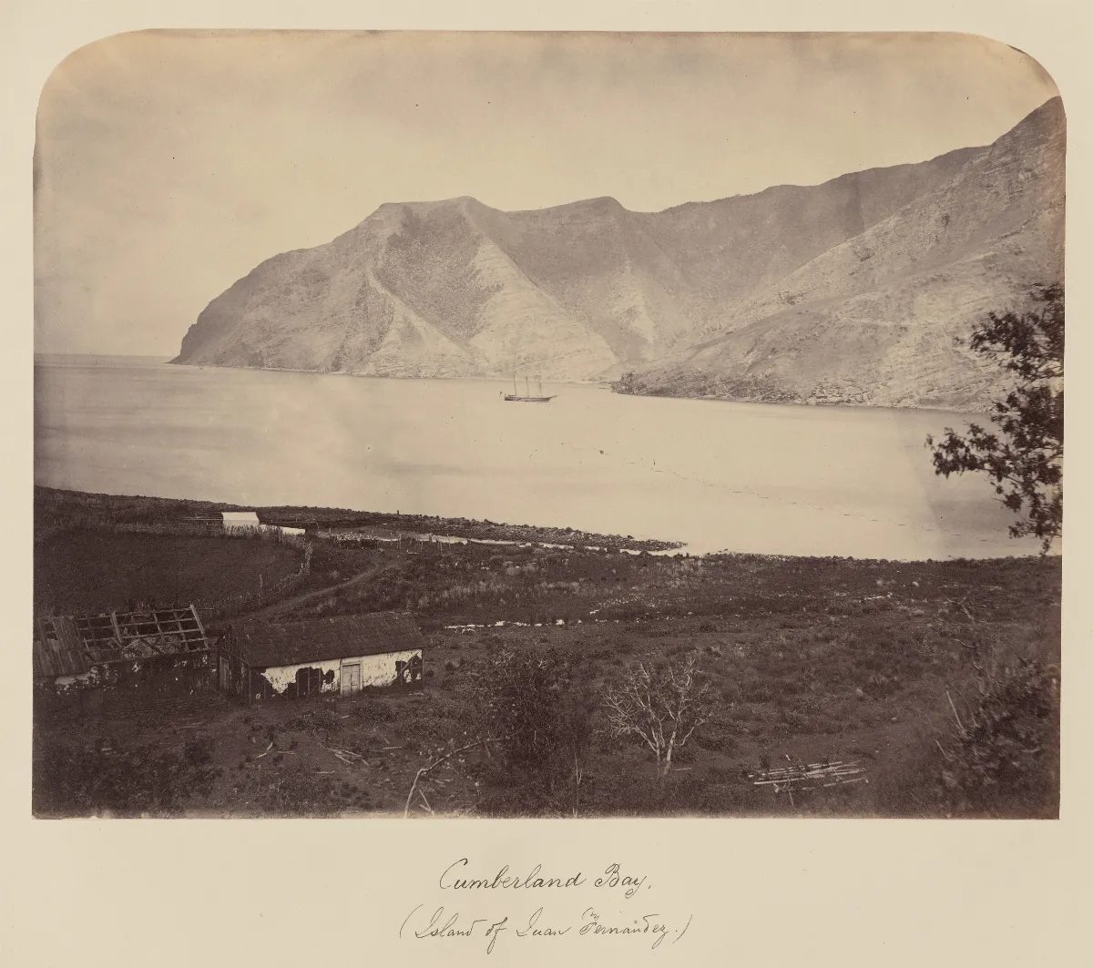 Bahía Cumberland de Isla Robinson Crusoe, 1860 — 1860 | Chile de Ayer