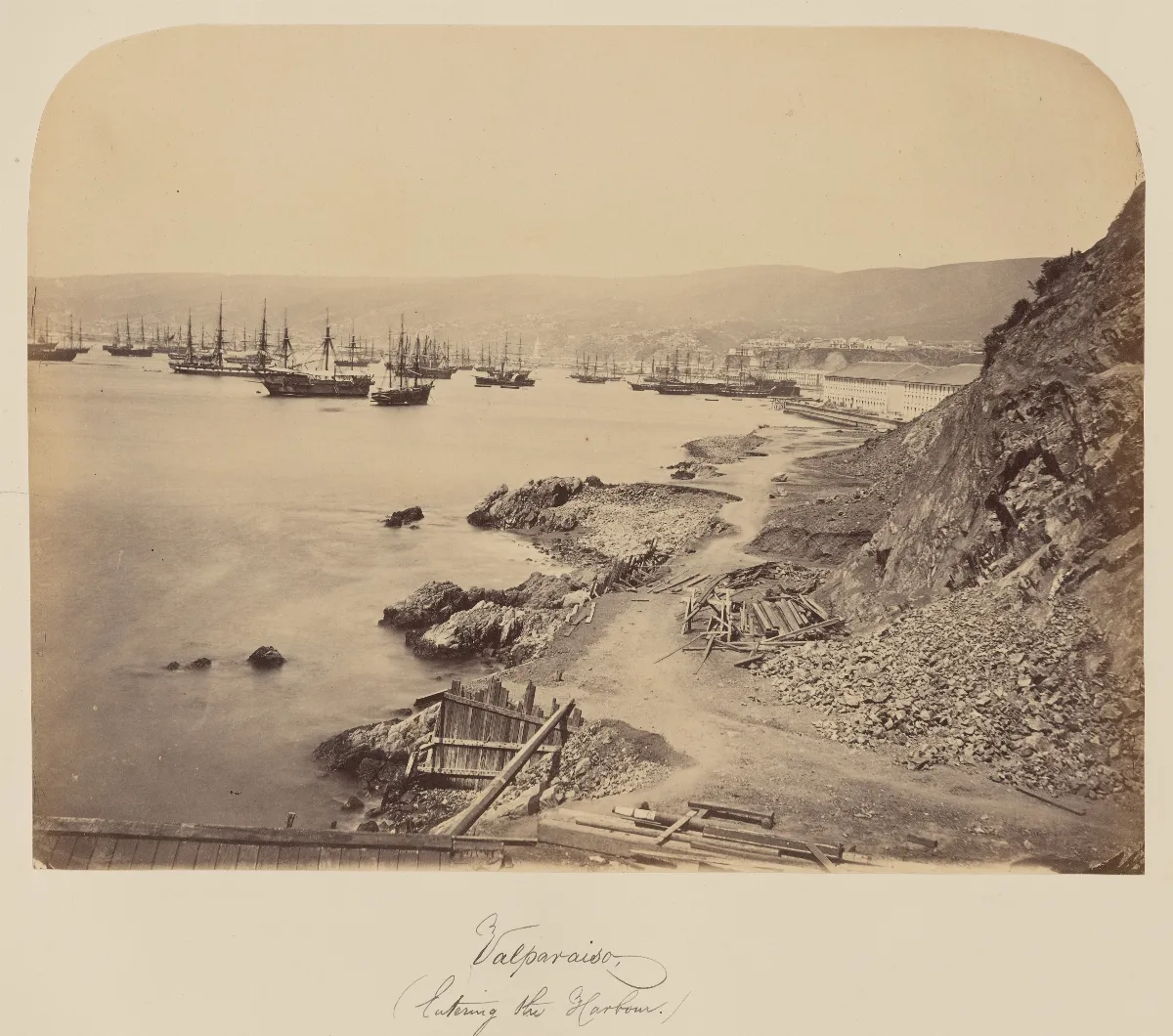 Valparaiso desde Playa Ancha, 1860 — 1860 | Chile de Ayer